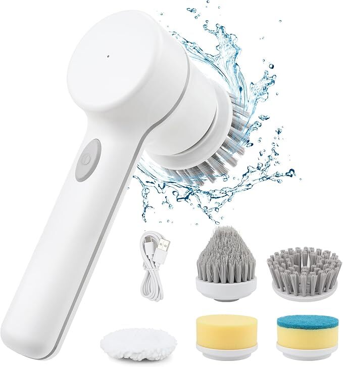 Cordless Power Scrubber – 5-in-1 Electric Brush for Bathroom, Kitchen & Floors