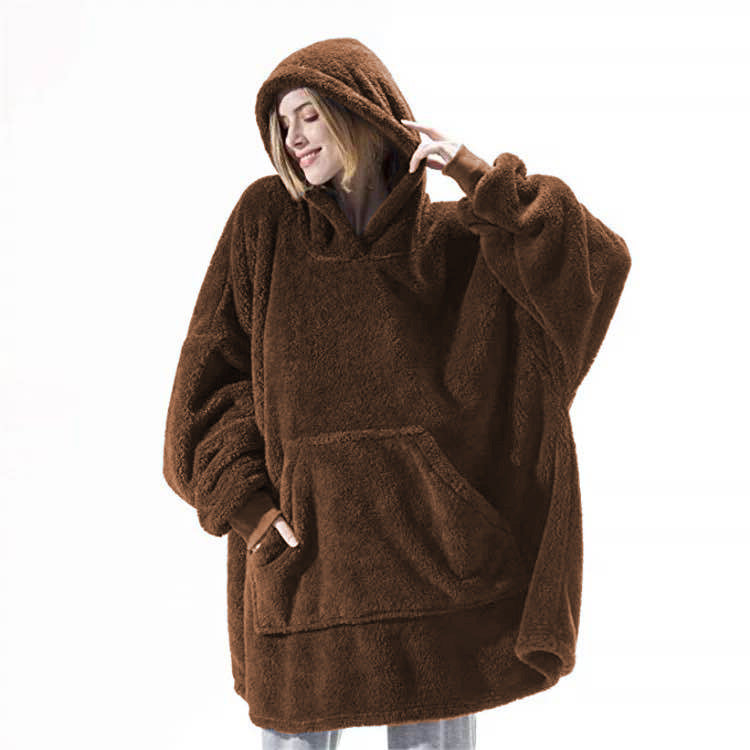 Hoodie Sweatshirt With Big Pocket Wearable Blanket