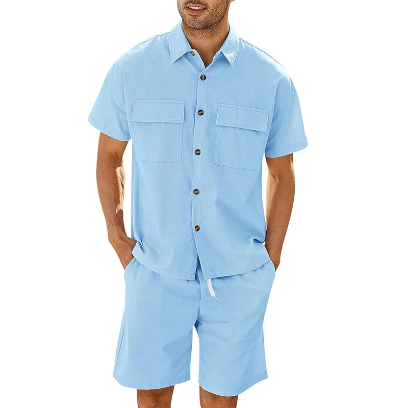 Men Short Sleeve Summer Suits